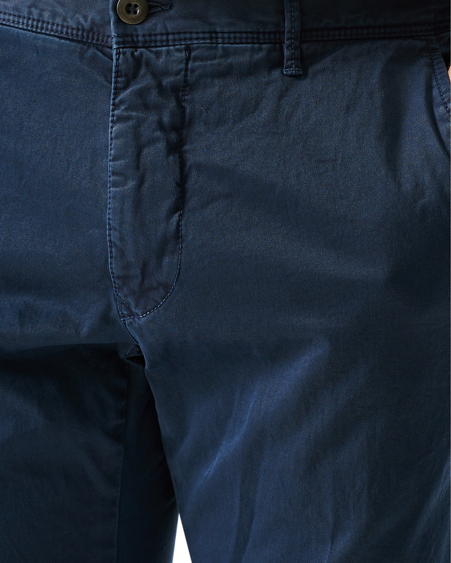 Hombres | Pantalones | Incotex | Slim Fit Garment Dyed Slacks Navy