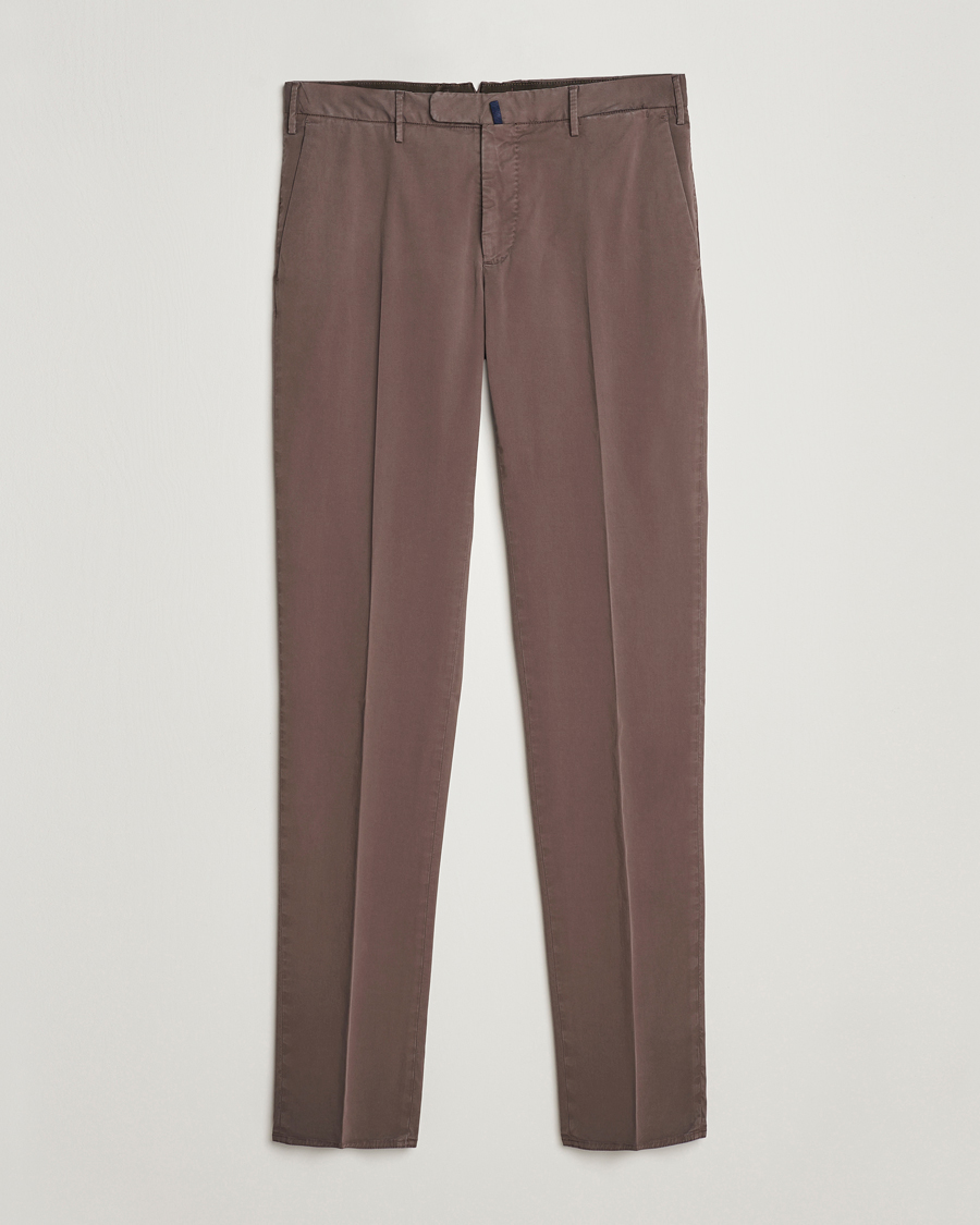 Hombres | Pantalones | Incotex | Slim Fit Comfort Chinos Dark Brown