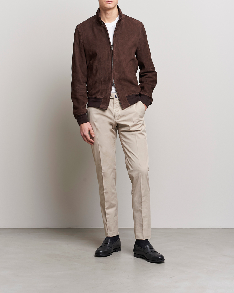 Hombres | Pantalones | Incotex | Slim Fit Comfort Chinos Light Grey