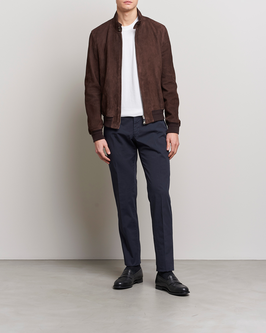 Hombres | Pantalones | Incotex | Slim Fit Comfort Chinos Navy