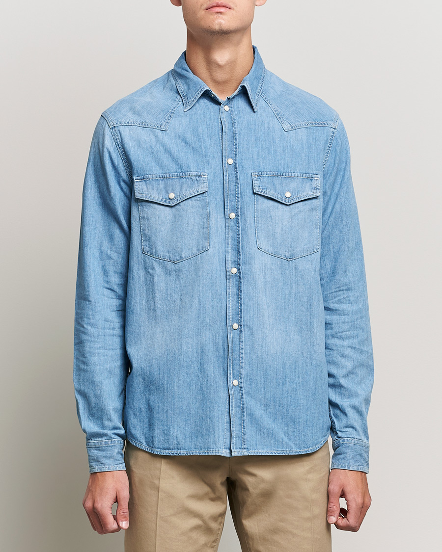 Hombres | Camisas | J.Lindeberg | Carson Western Denim Shirt Bleached Denim