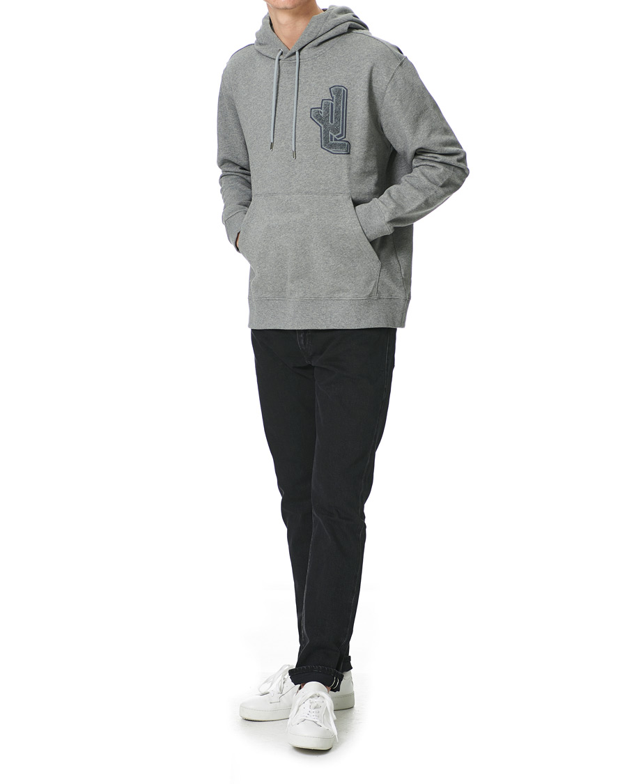 Hombres | Jerséis y prendas de punto | J.Lindeberg | Tony Patch Hoodie Mid Grey Melange