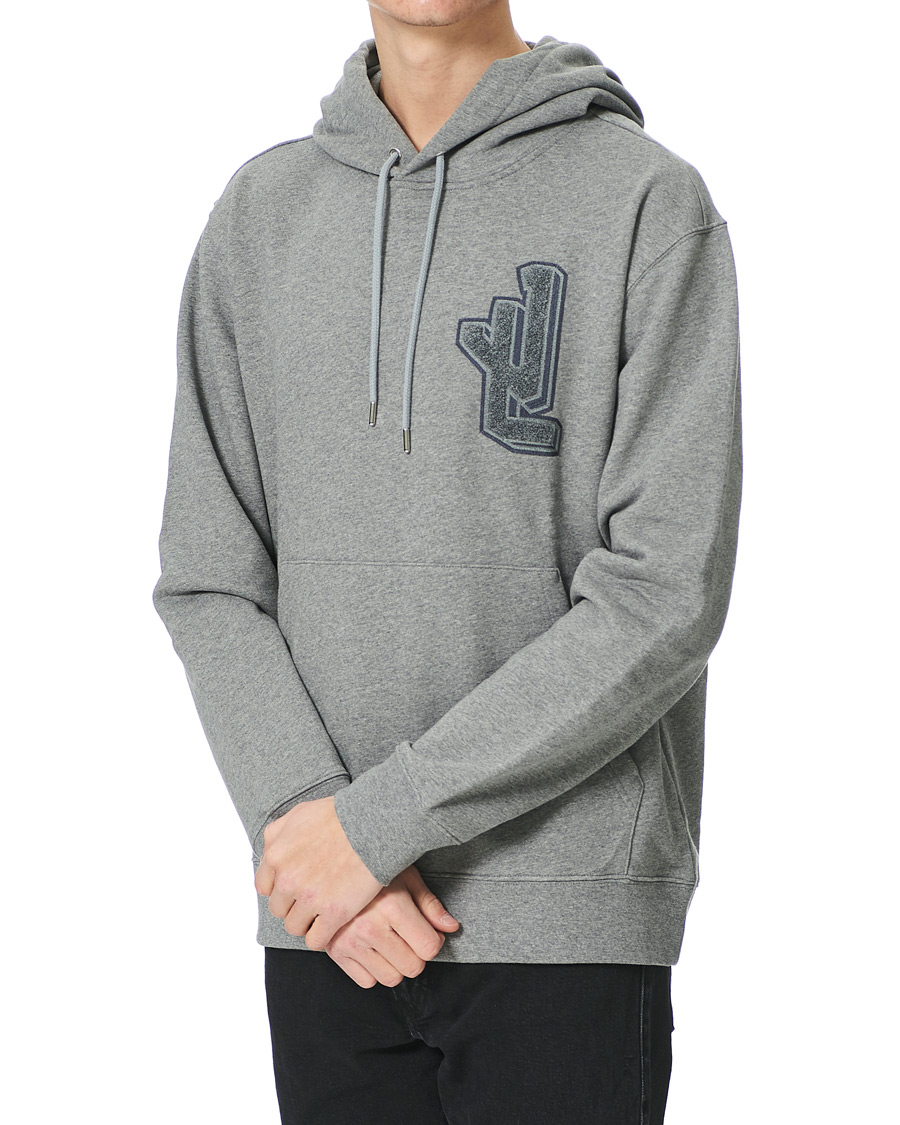 Hombres | Jerséis y prendas de punto | J.Lindeberg | Tony Patch Hoodie Mid Grey Melange