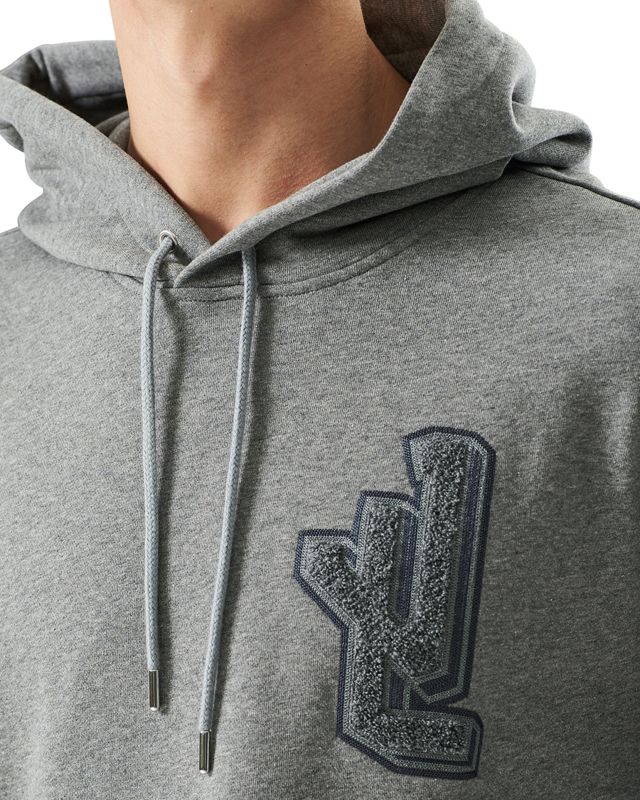 Hombres | Jerséis y prendas de punto | J.Lindeberg | Tony Patch Hoodie Mid Grey Melange