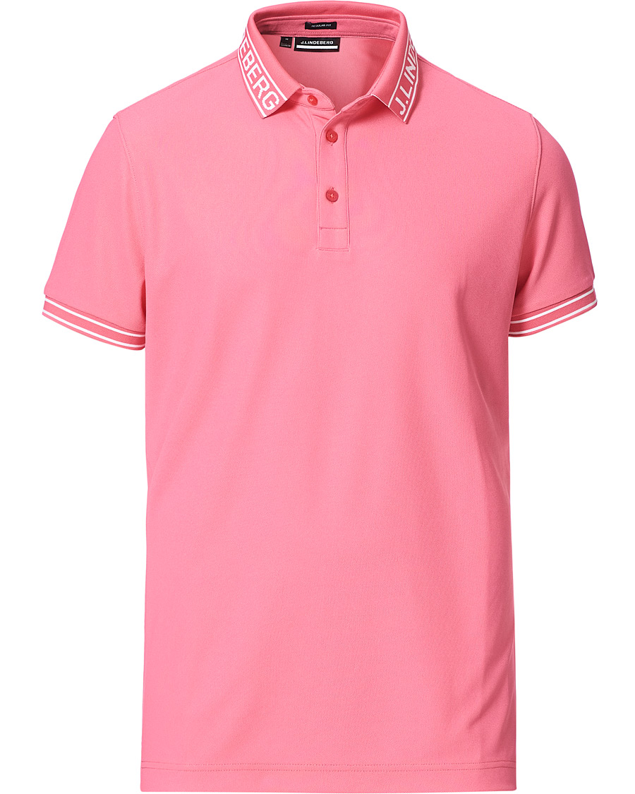 Hombres | Polos | J.Lindeberg | Austin Regular Golf Polo Hot Pink