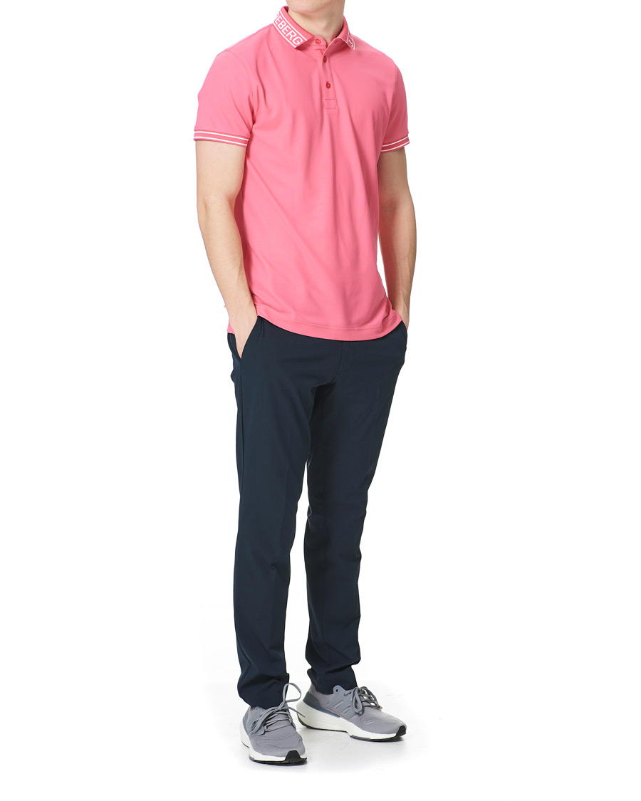 Hombres | Polos | J.Lindeberg | Austin Regular Golf Polo Hot Pink