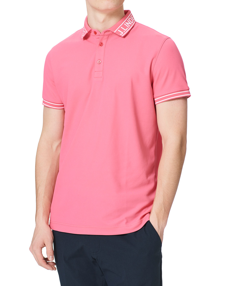 Hombres | Polos | J.Lindeberg | Austin Regular Golf Polo Hot Pink