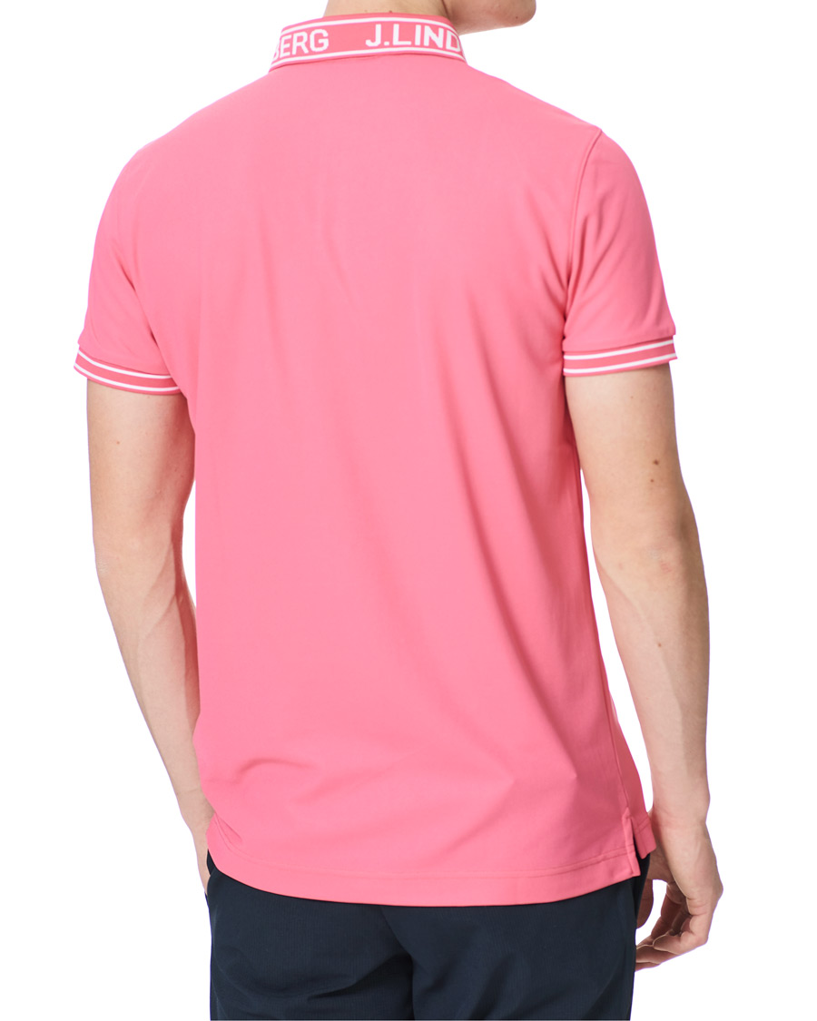 Hombres | Polos | J.Lindeberg | Austin Regular Golf Polo Hot Pink