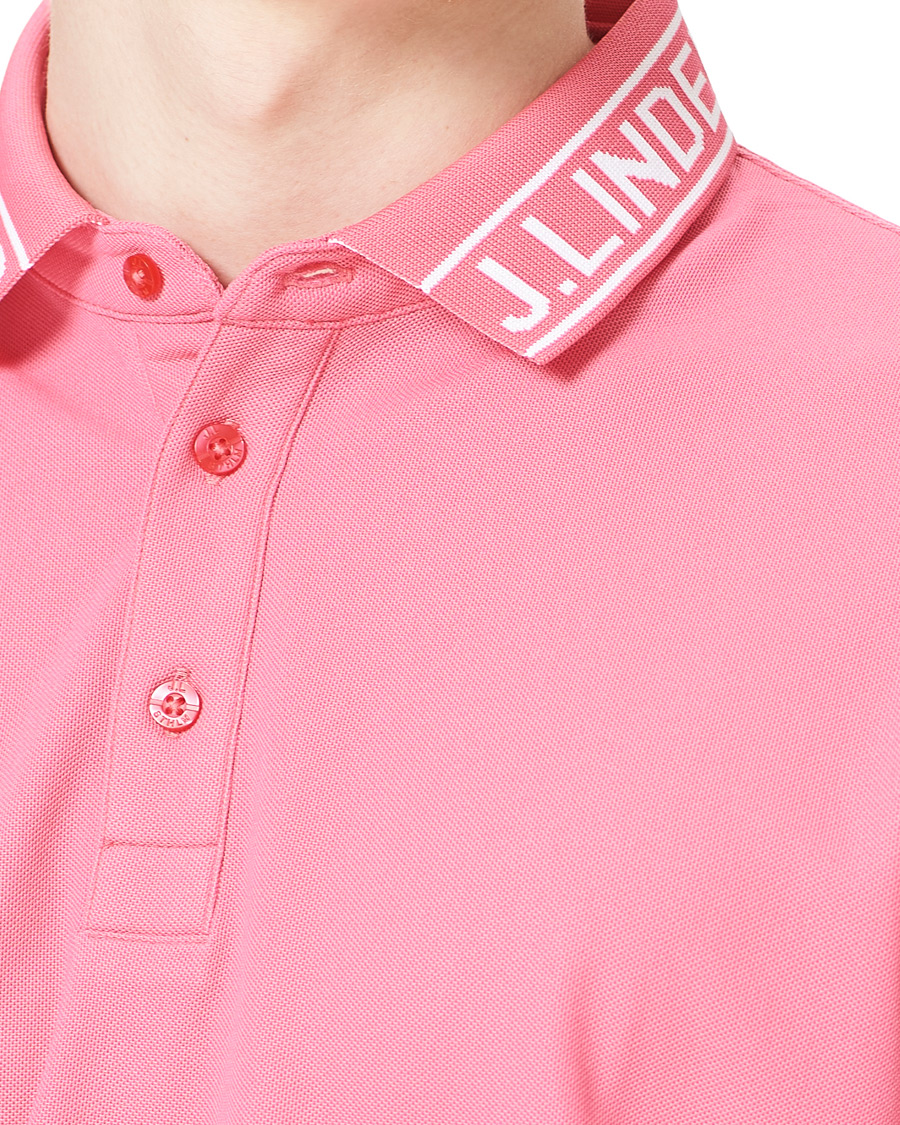 Hombres | Polos | J.Lindeberg | Austin Regular Golf Polo Hot Pink