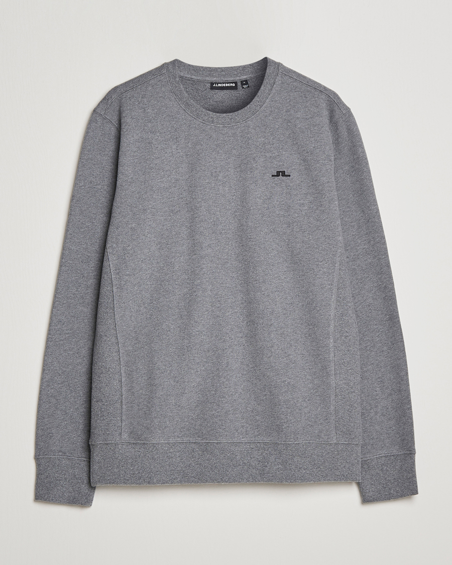 Hombres | Jerséis y prendas de punto | J.Lindeberg | Cal Crew Neck Sweat Grey Melange
