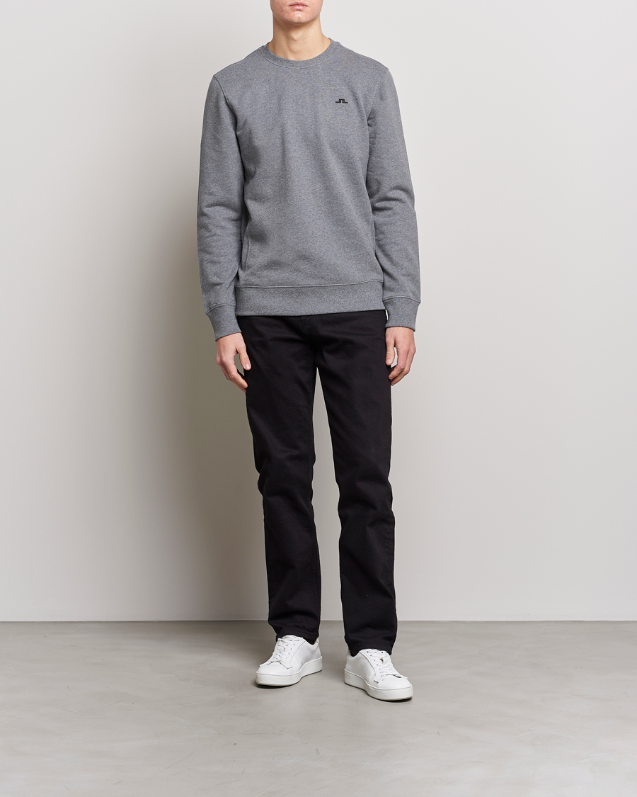 Hombres | Jerséis y prendas de punto | J.Lindeberg | Cal Crew Neck Sweat Grey Melange
