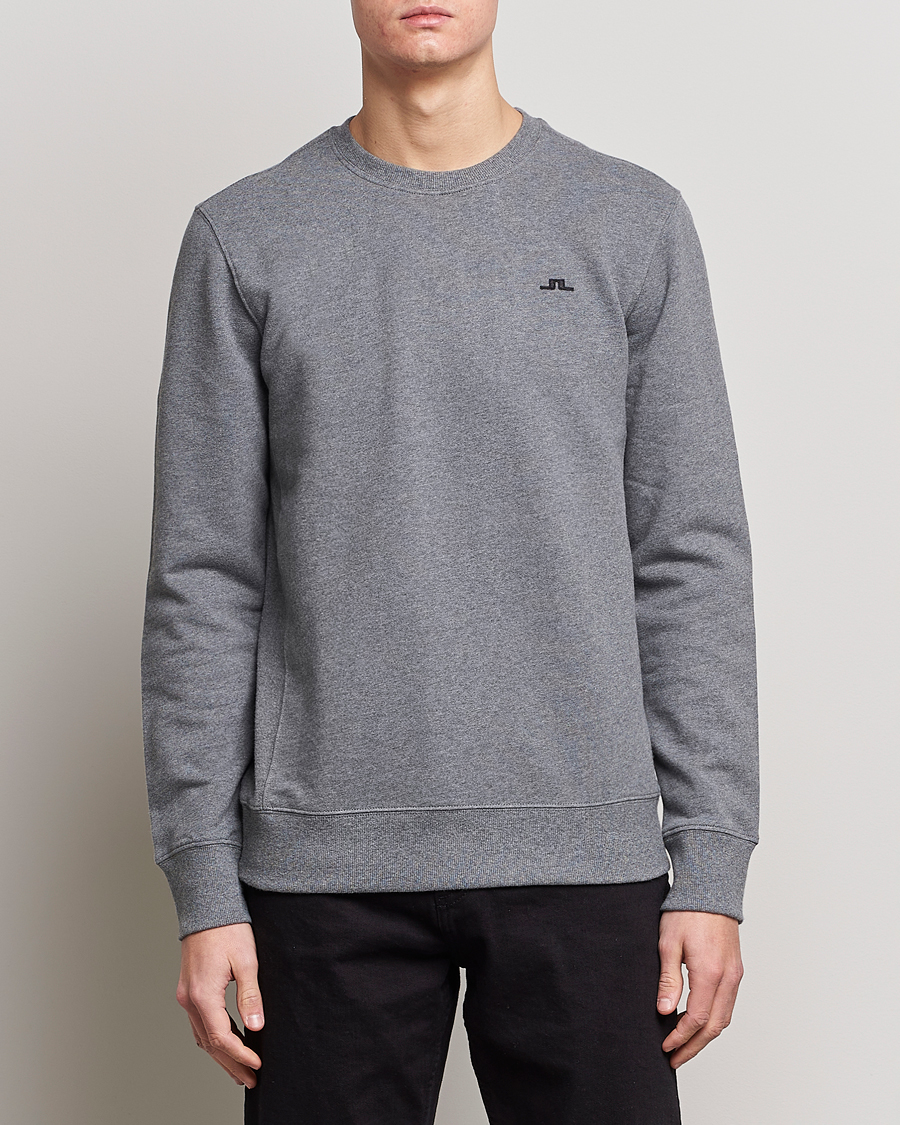 Hombres | Jerséis y prendas de punto | J.Lindeberg | Cal Crew Neck Sweat Grey Melange