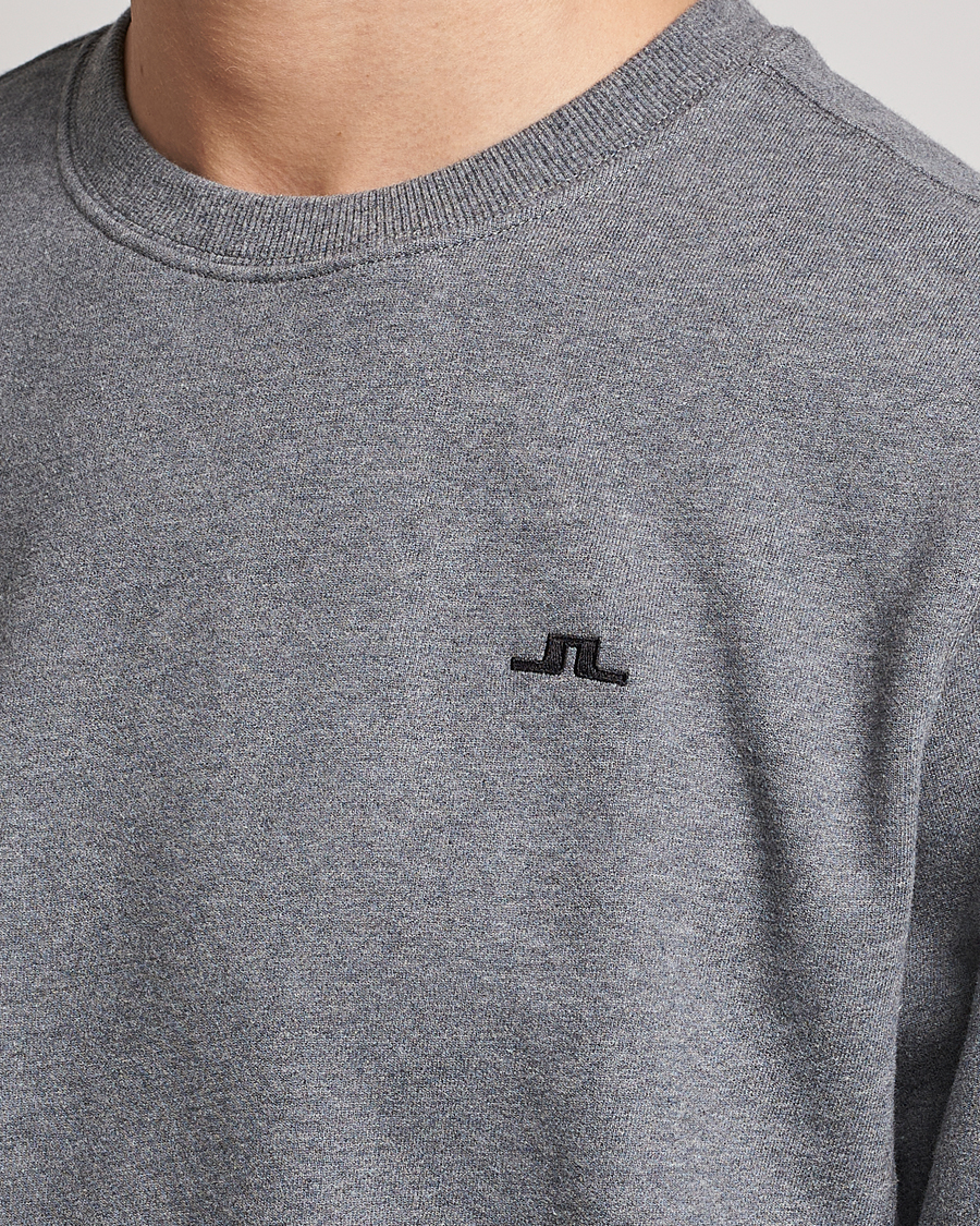 Hombres | Jerséis y prendas de punto | J.Lindeberg | Cal Crew Neck Sweat Grey Melange