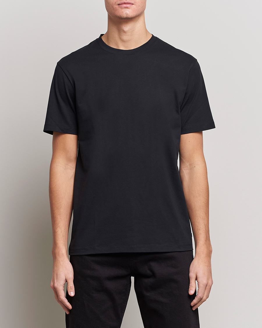 Hombres | Camisetas negras | J.Lindeberg | Sid Cotton Crew Neck Tee Black
