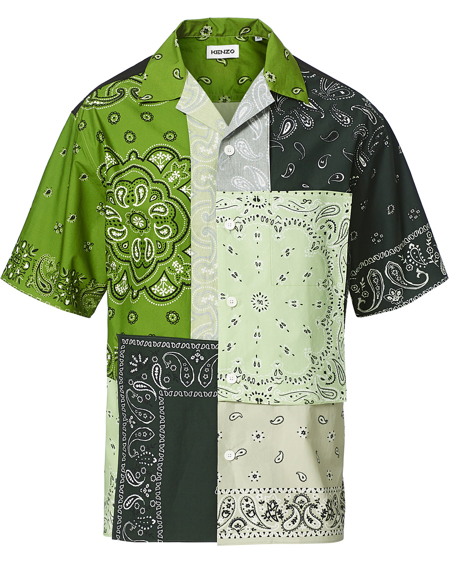 Hombres | Camisas | KENZO | Patchwork Short Sleeves Shirt Green