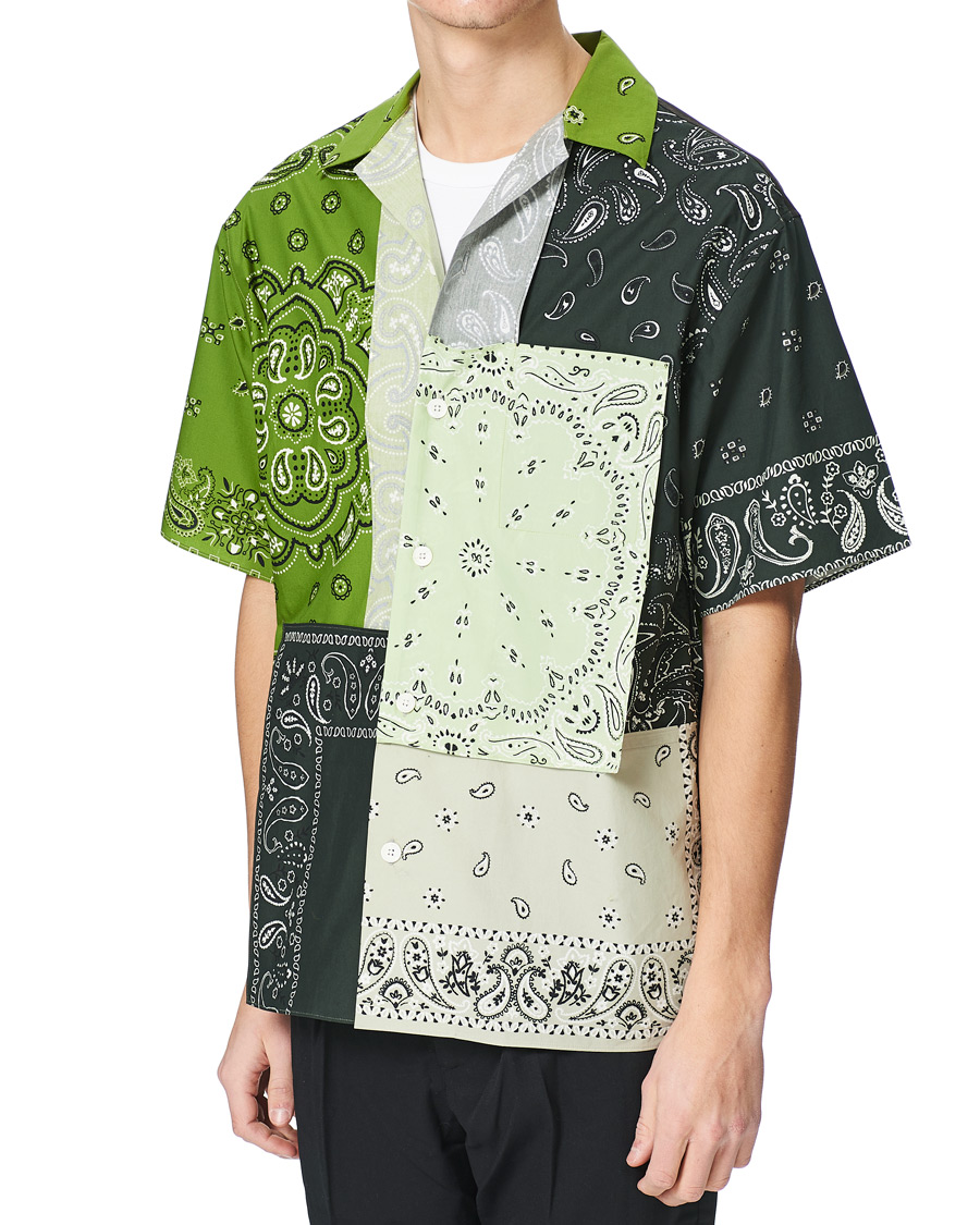 Hombres | Camisas | KENZO | Patchwork Short Sleeves Shirt Green