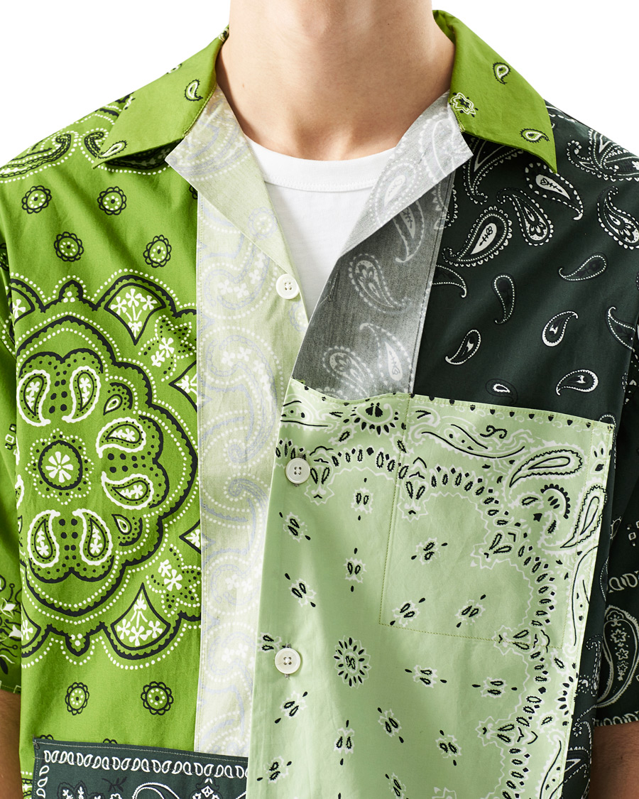 Hombres | Camisas | KENZO | Patchwork Short Sleeves Shirt Green