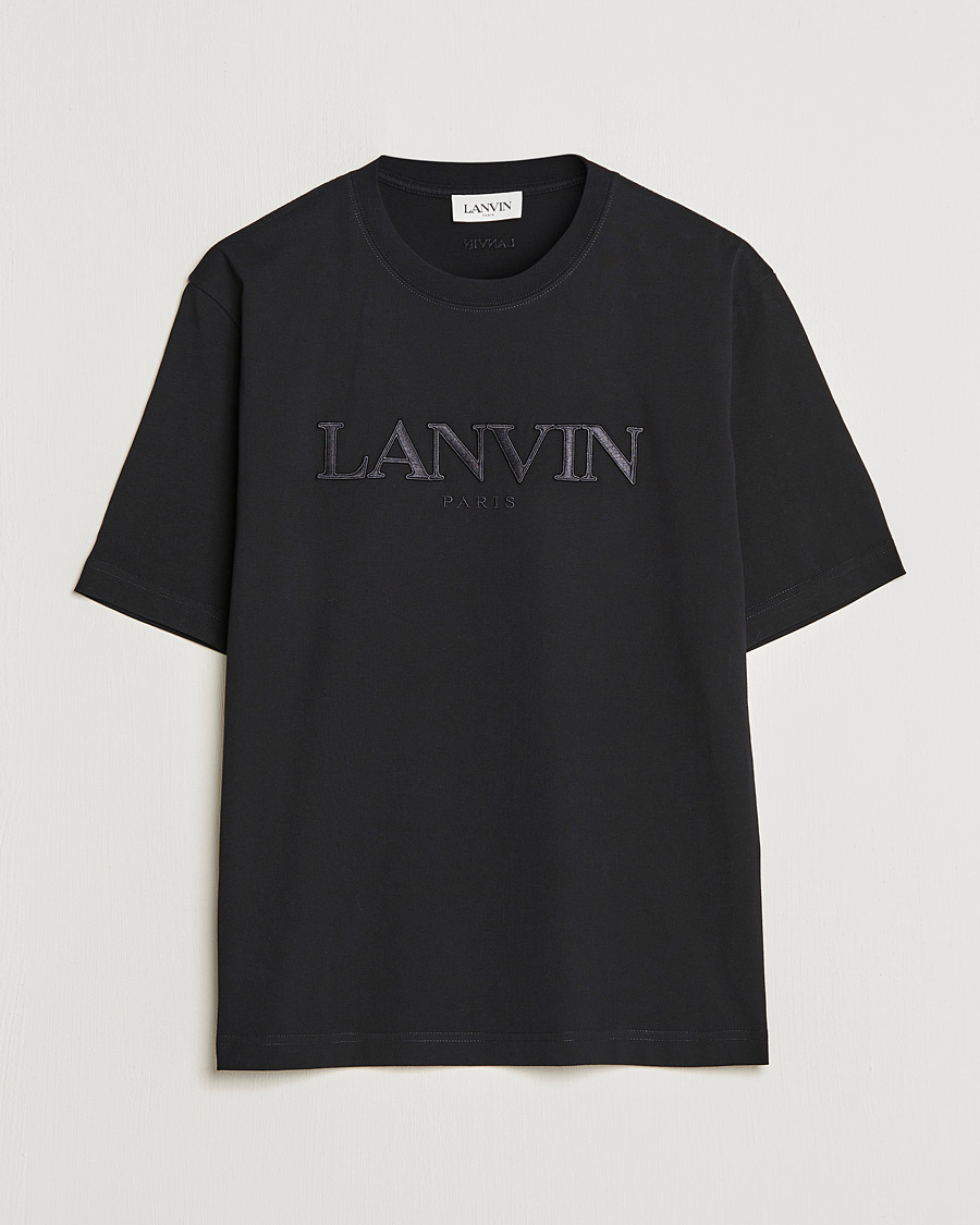 Hombres | Camisetas | Lanvin | Embroidered Tonal Logo T-Shirt Black