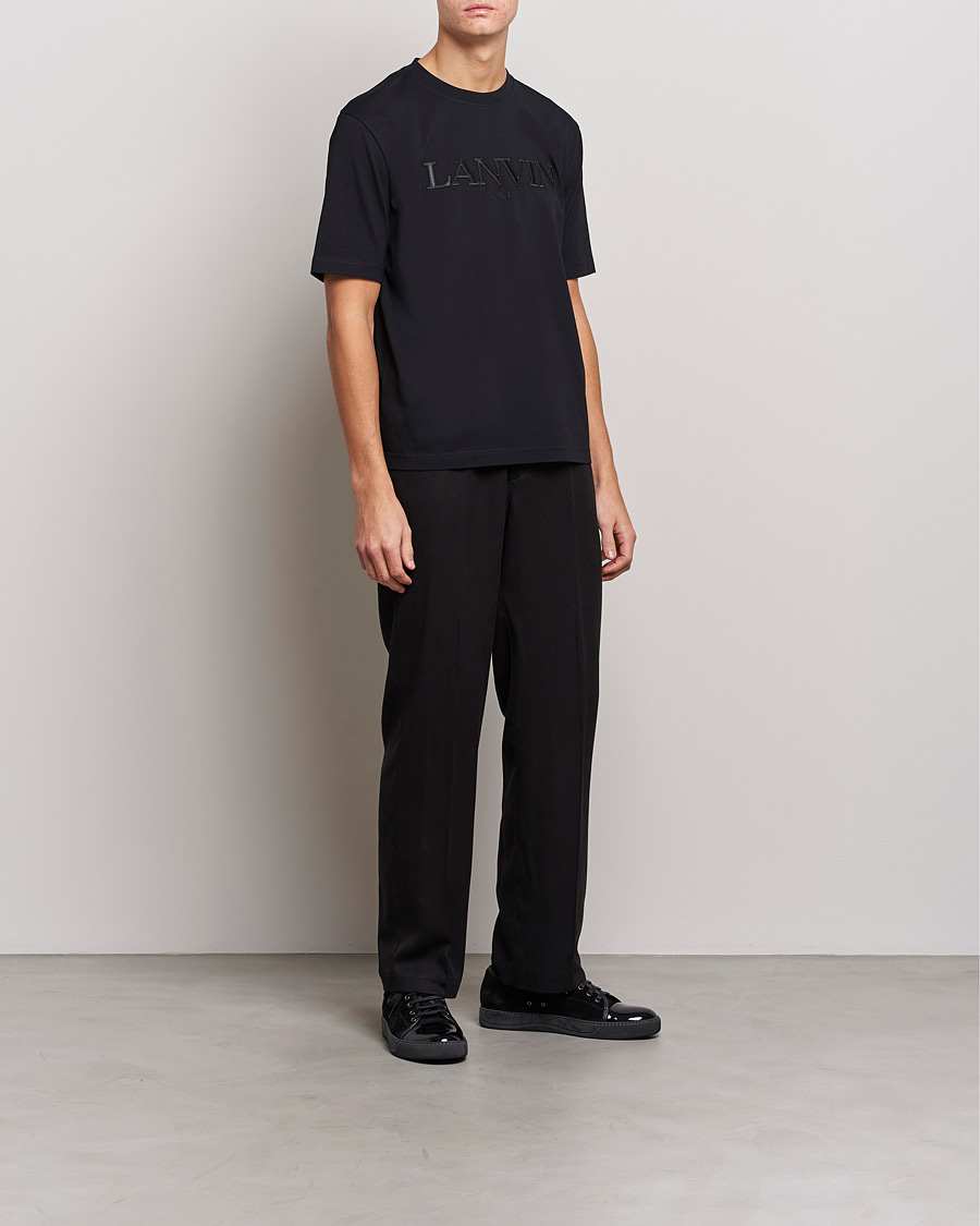 Hombres | Camisetas | Lanvin | Embroidered Tonal Logo T-Shirt Black