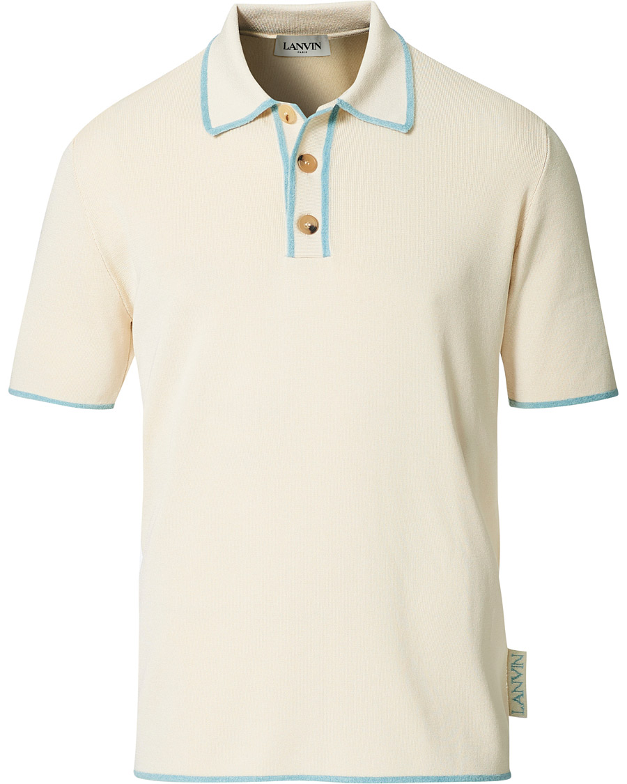 Hombres | Polos | Lanvin | Knitted Short Sleeve Polo Ecru