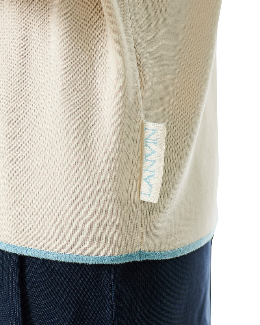 Hombres | Polos | Lanvin | Knitted Short Sleeve Polo Ecru