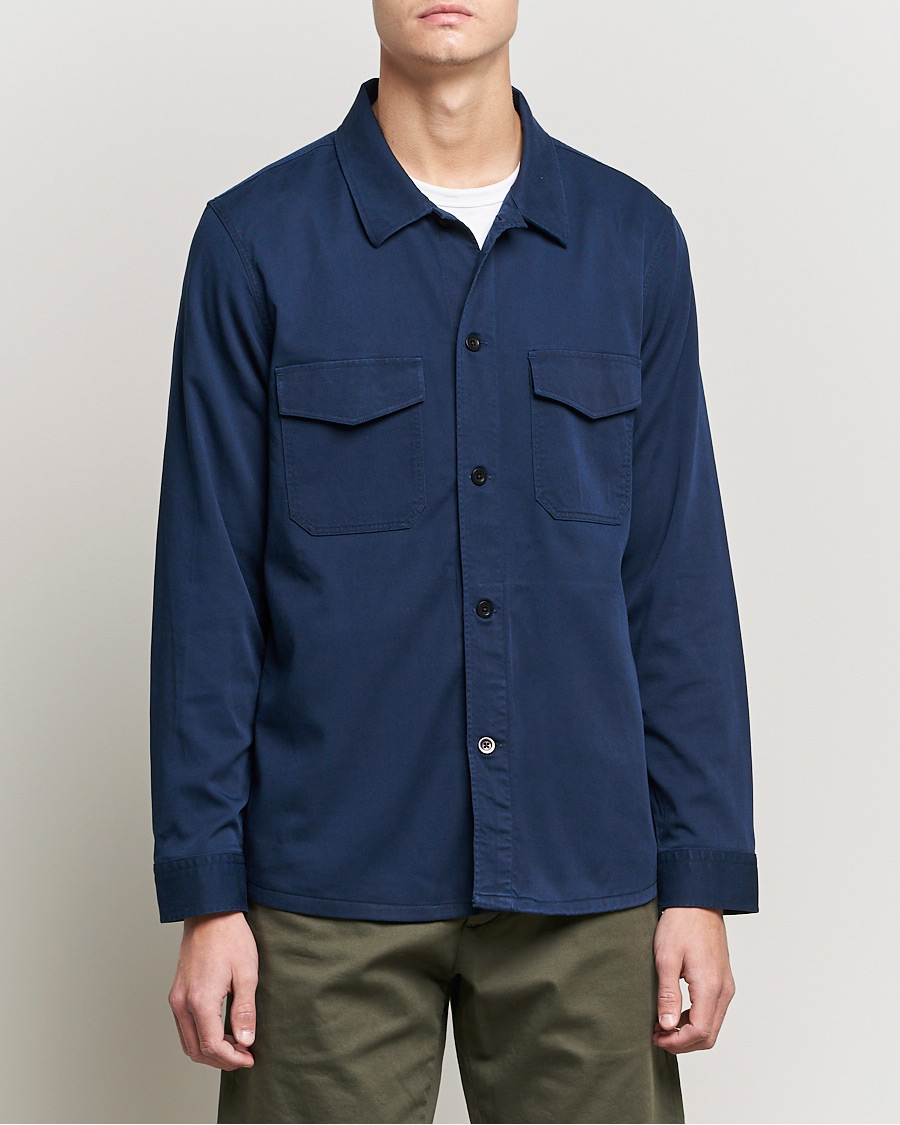 Hombres | Camisas | NN07 | Bernard Tencel Overshirt Navy
