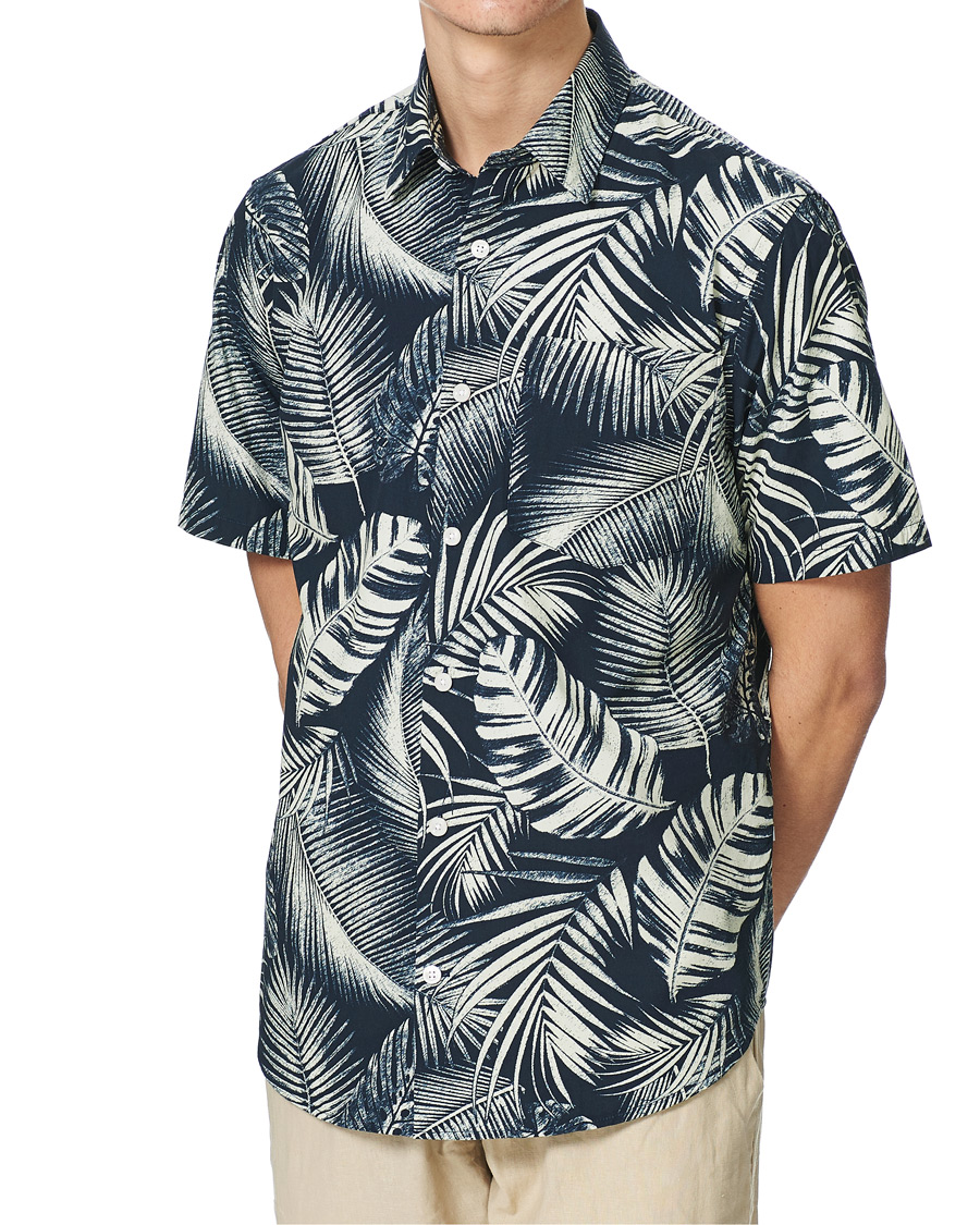 Hombres | Camisas | NN07 | Errico Printed Short Sleeve Shirt Blue