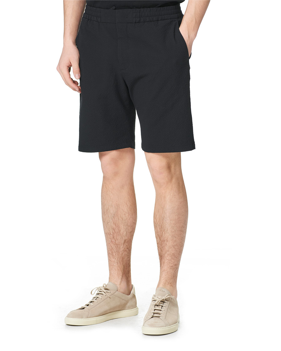 Hombres | Pantalones cortos | NN07 | Foss Seersucker Drawstring Shorts Black