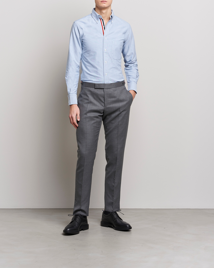 Hombres | Camisas | Thom Browne | Grosgrain Placket Oxford Shirt Light Blue