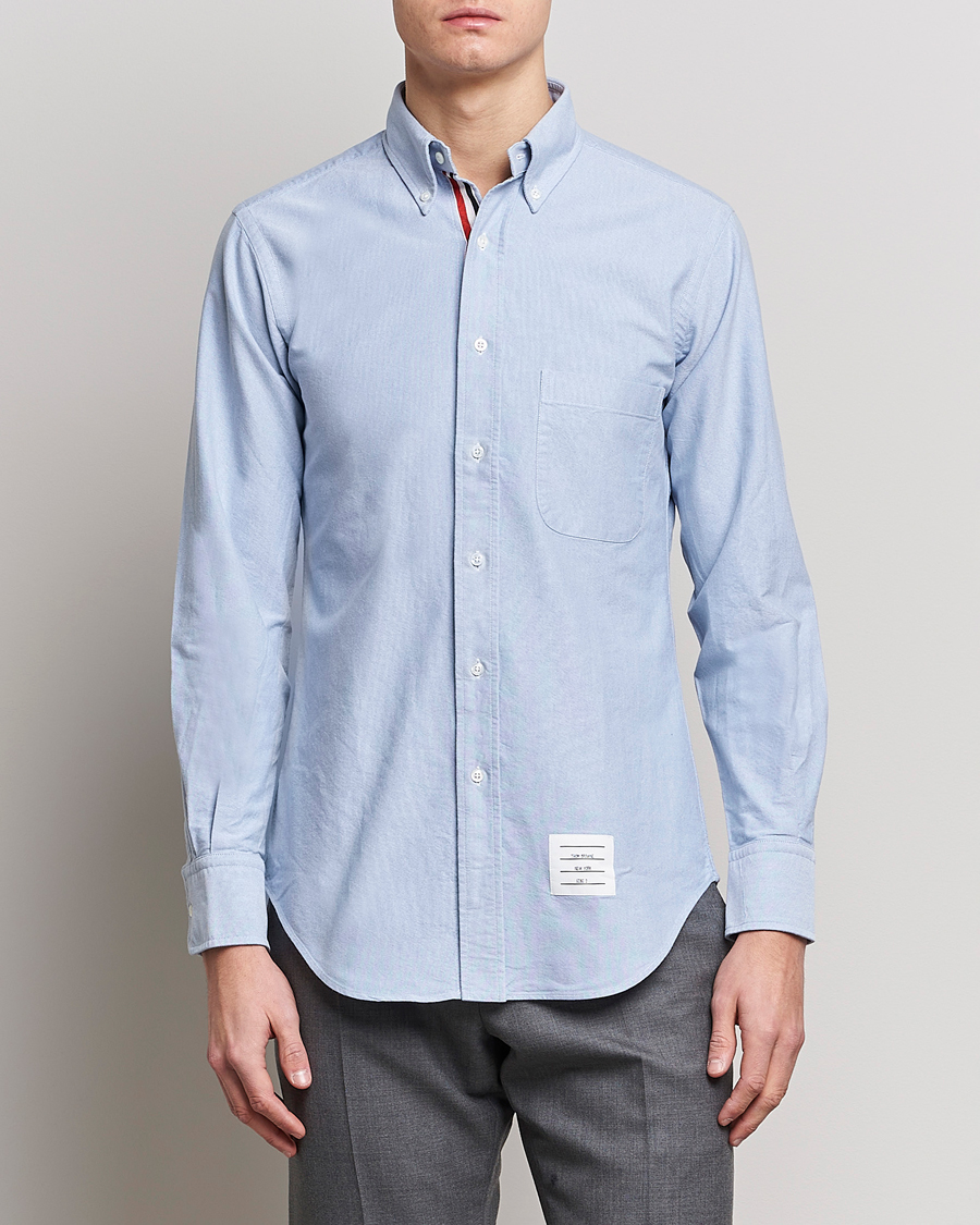 Hombres | Camisas | Thom Browne | Grosgrain Placket Oxford Shirt Light Blue