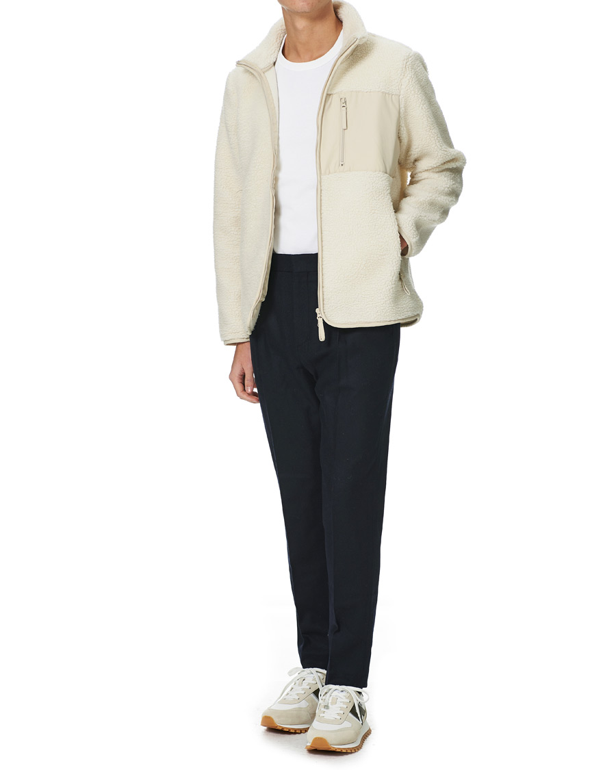 Hombres | Jerséis y prendas de punto | A Day's March | Granån Recycled Fleece Jacket Off White