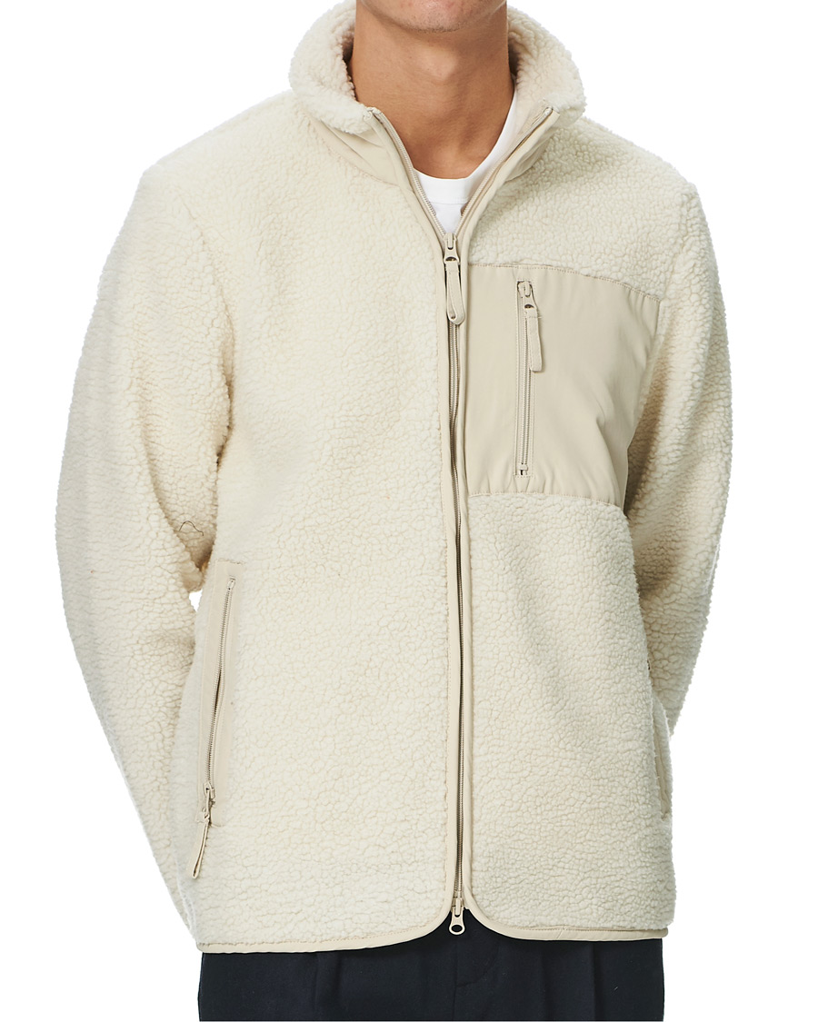 Hombres | Jerséis y prendas de punto | A Day's March | Granån Recycled Fleece Jacket Off White