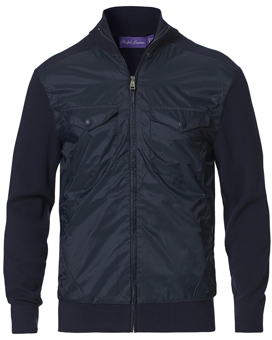 Hombres | Jerséis y prendas de punto | Ralph Lauren Purple Label | Hybrid Zip Sweater Classic Navy