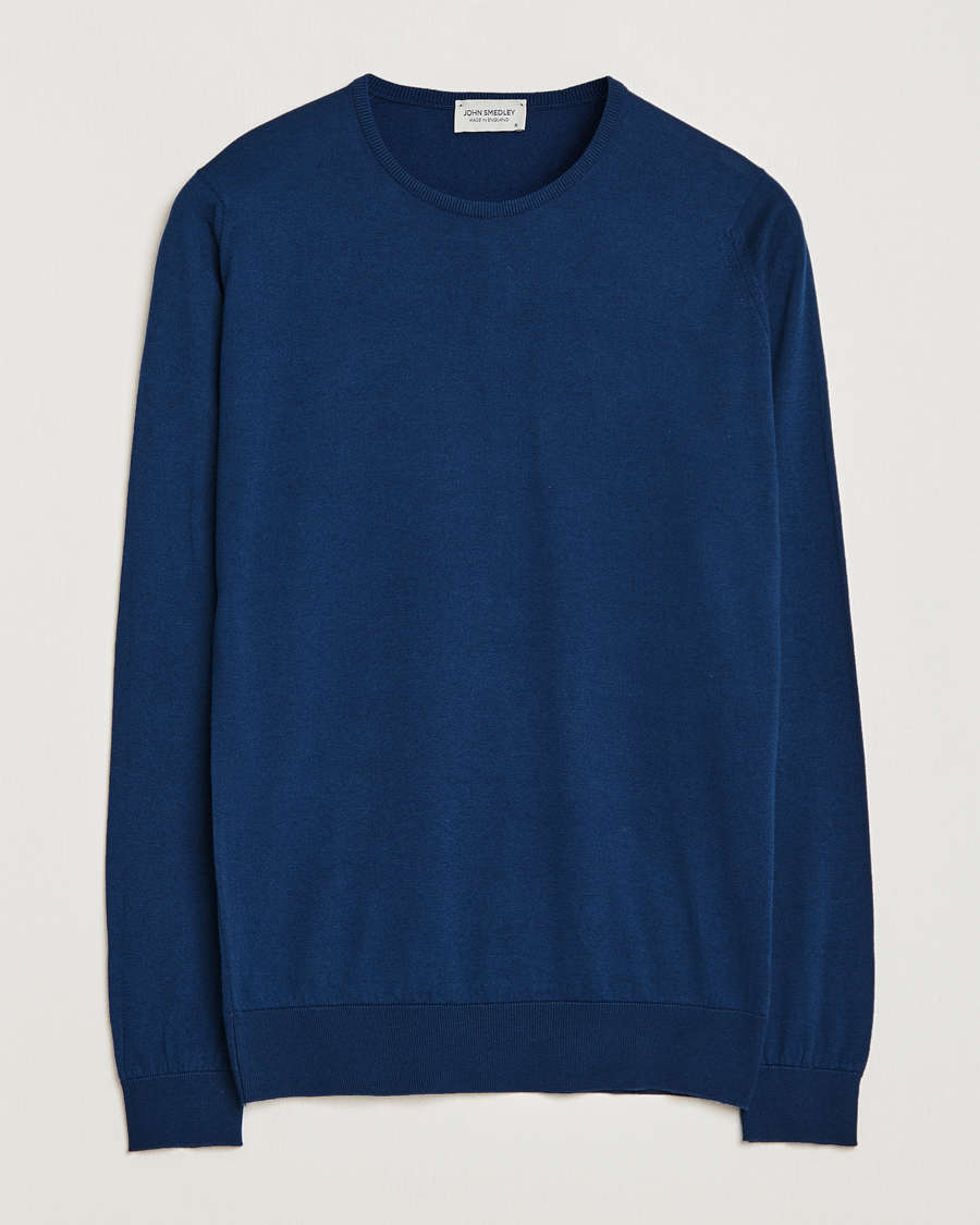 Hombres | Jerséis y prendas de punto | John Smedley | Hatfield Sea Island Crew Neck Indigo