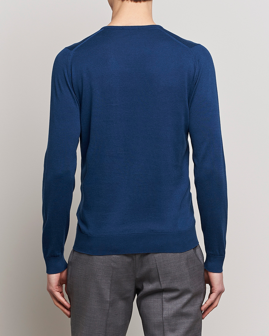 Hombres | Jerséis y prendas de punto | John Smedley | Hatfield Sea Island Crew Neck Indigo
