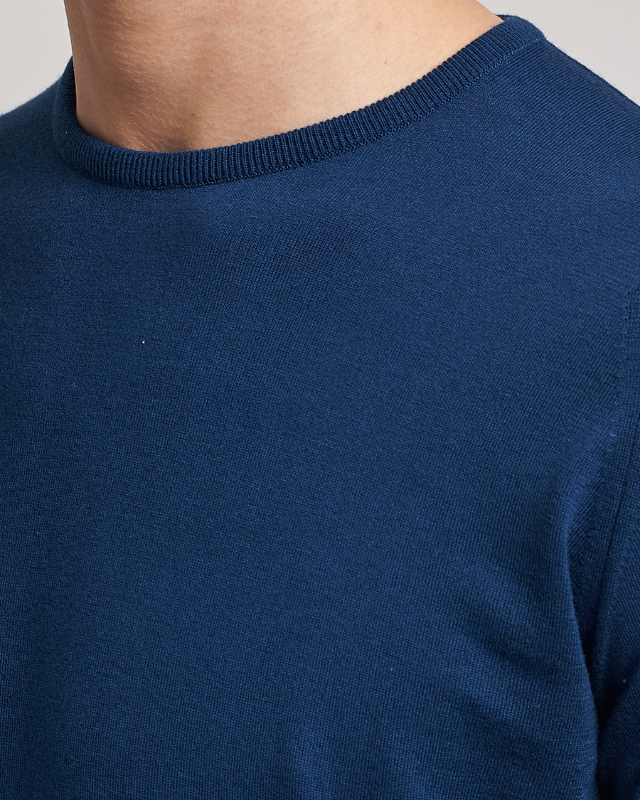 Hombres | Jerséis y prendas de punto | John Smedley | Hatfield Sea Island Crew Neck Indigo