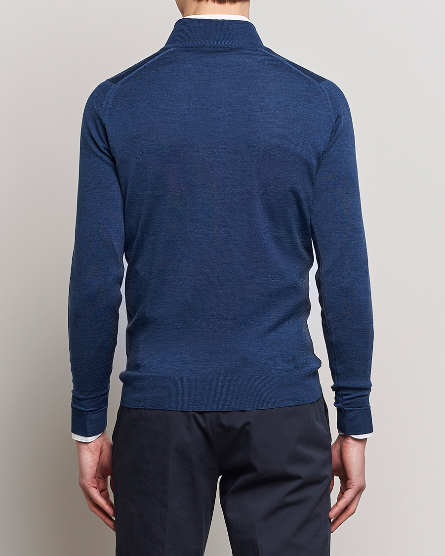 Hombres | Jerséis y prendas de punto | John Smedley | Barrow Extra Fine Merino Half Zip Indigo