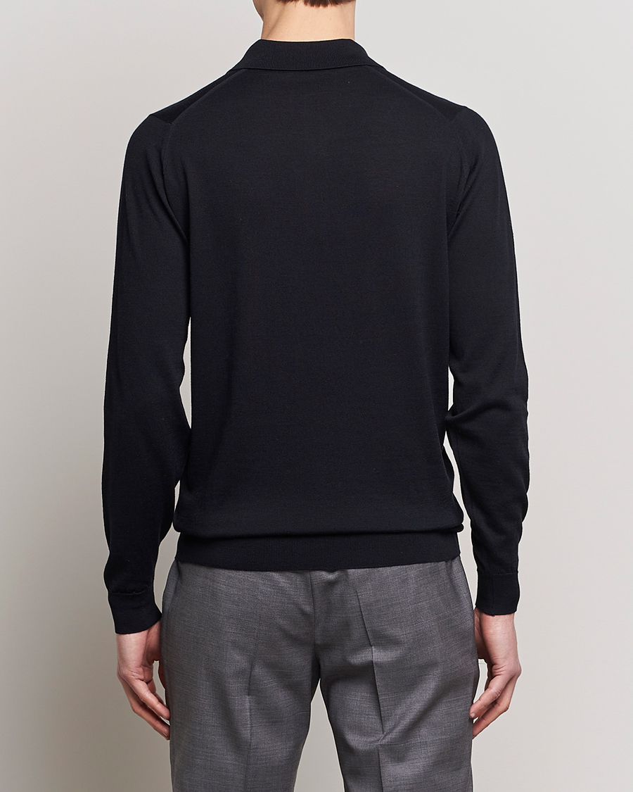 Hombres | Jerséis y prendas de punto | John Smedley | Belper Wool/Cotton Polo Pullover Navy