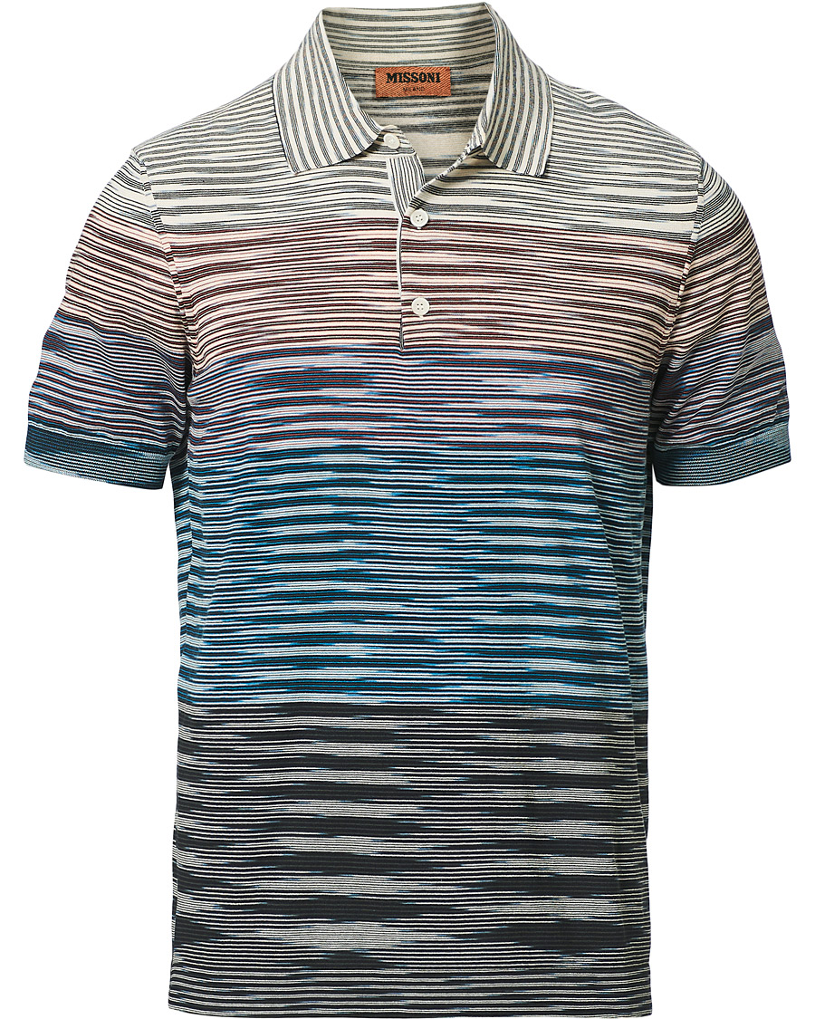 Hombres | Polos | Missoni | Degradé Knitted Short Sleeve Polo Multicolour