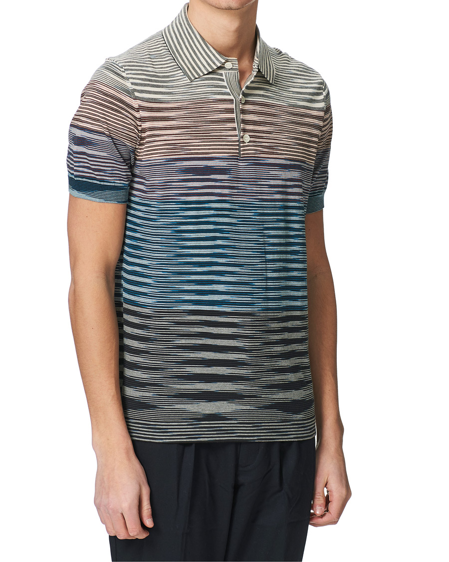 Hombres | Polos | Missoni | Degradé Knitted Short Sleeve Polo Multicolour