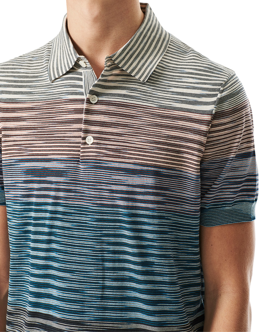Hombres | Polos | Missoni | Degradé Knitted Short Sleeve Polo Multicolour