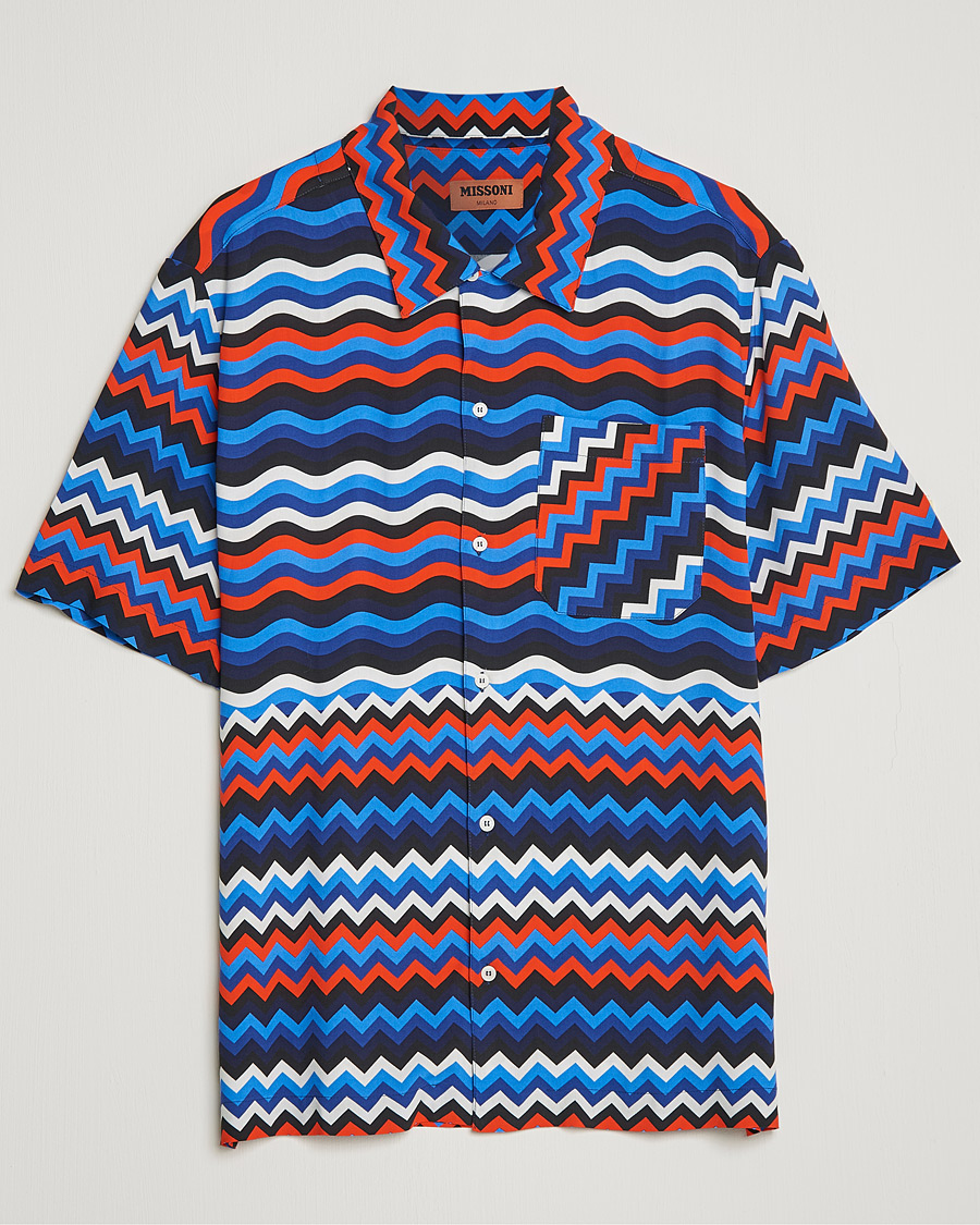Hombres | Camisas | Missoni | Zig Zag Bowling Shirt Navy/Red