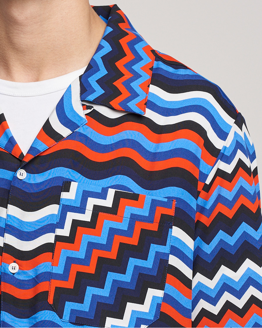 Hombres | Camisas | Missoni | Zig Zag Bowling Shirt Navy/Red