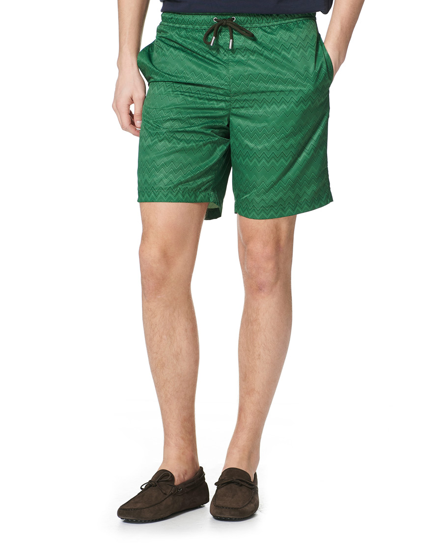 Hombres | Bañadores | Missoni | Tonal Zig Zag Swim Shorts Dark Green