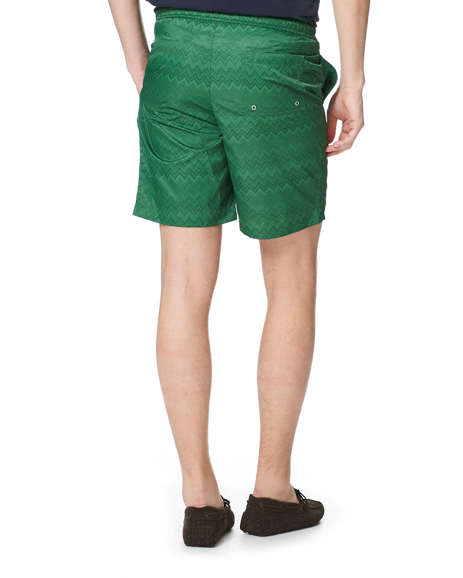 Hombres | Bañadores | Missoni | Tonal Zig Zag Swim Shorts Dark Green
