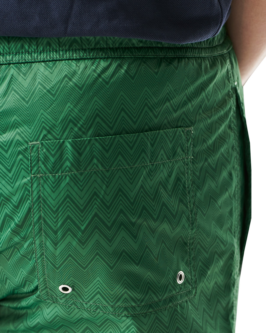 Hombres | Bañadores | Missoni | Tonal Zig Zag Swim Shorts Dark Green
