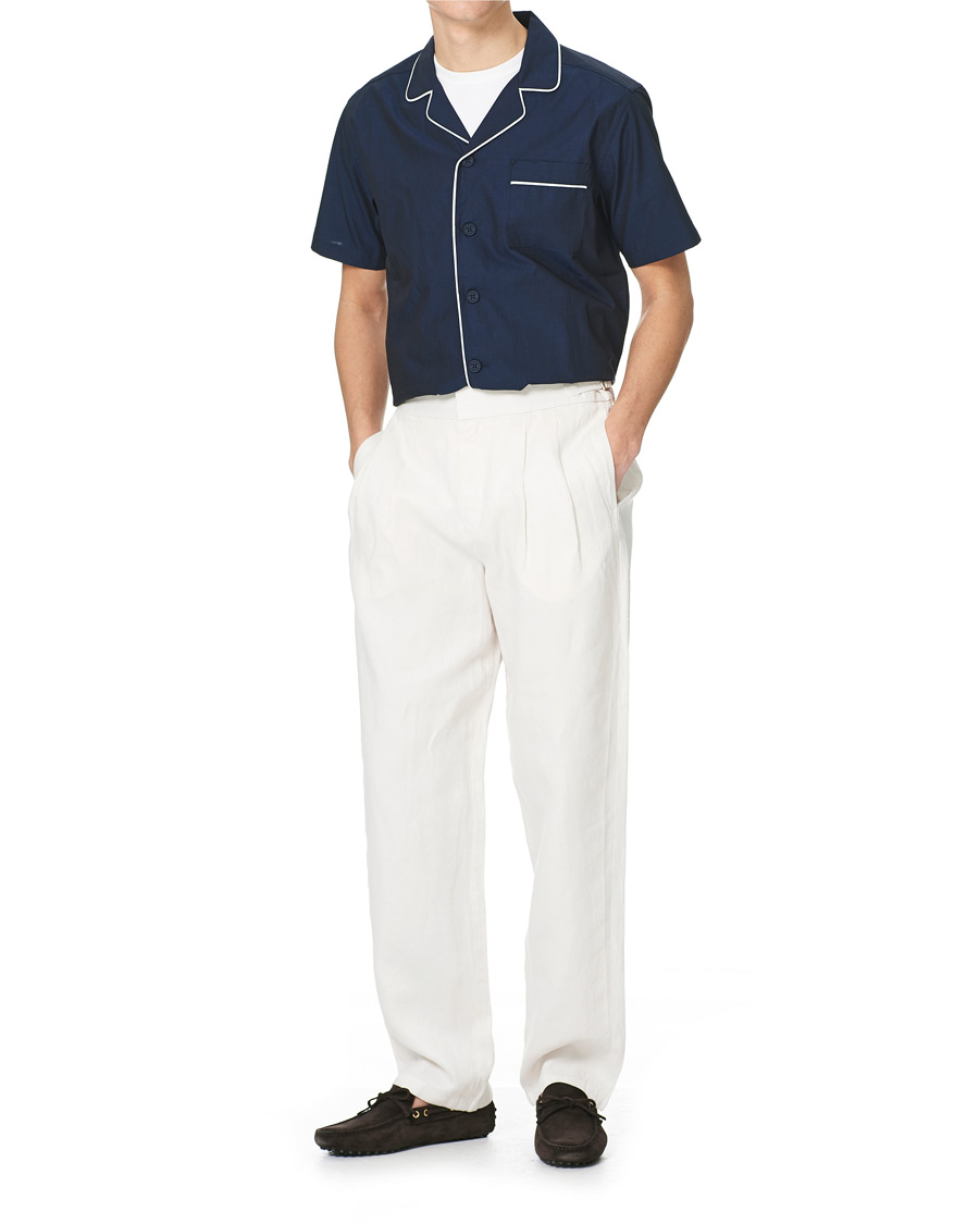 Hombres | Pantalones | Orlebar Brown | Lyford Relaxed Pleated Linen Trousers White Sand
