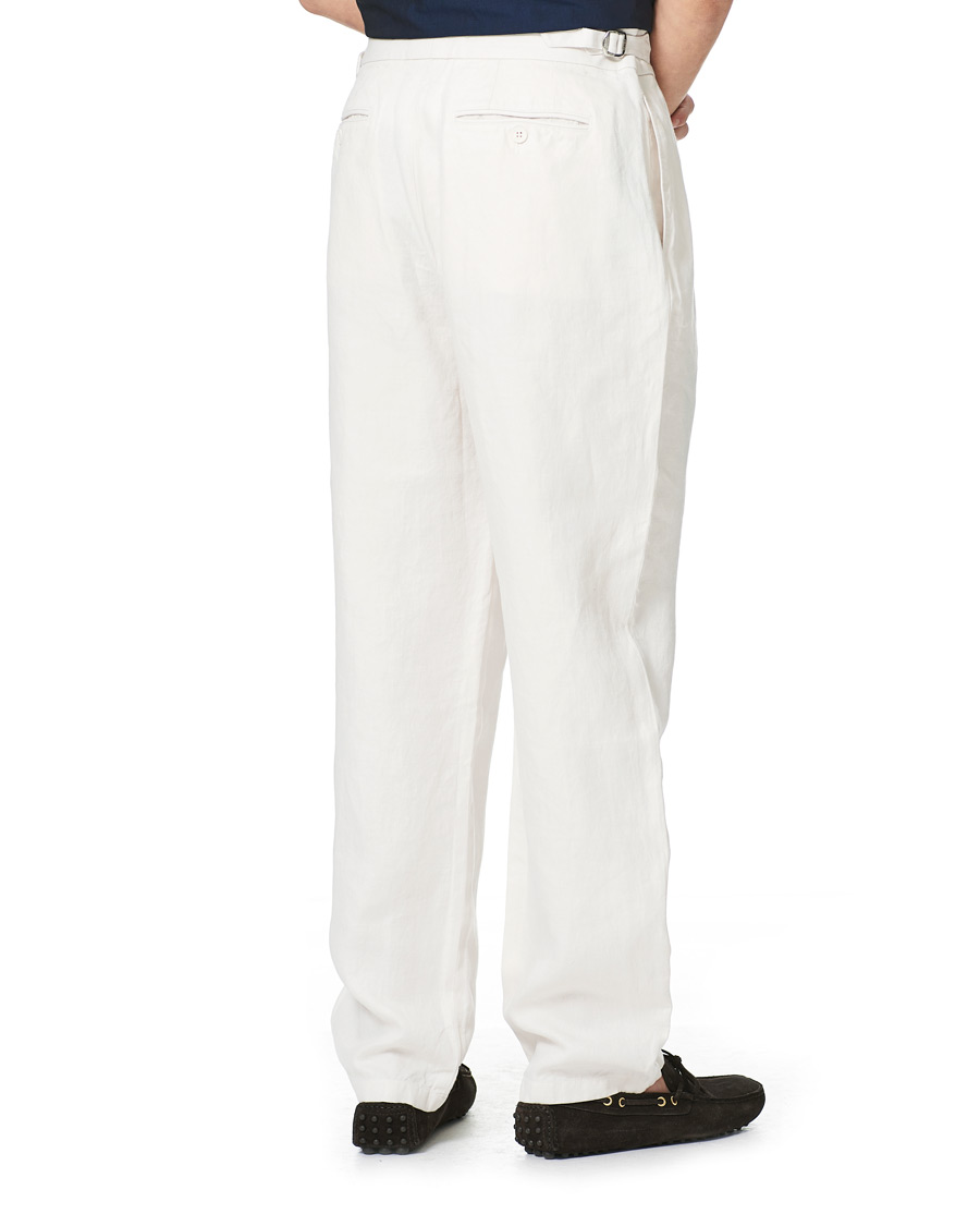 Hombres | Pantalones | Orlebar Brown | Lyford Relaxed Pleated Linen Trousers White Sand