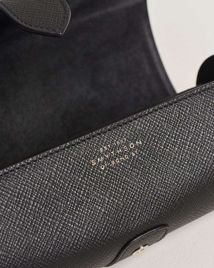 Hombres | Smythson Panama Travel Watch Roll Black | Smythson | Panama Travel Watch Roll Black