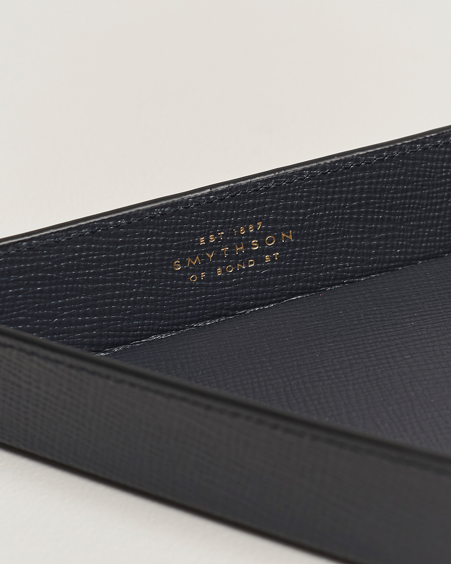 Hombres | Smythson Panama Leather Coin Tray Navy | Smythson | Panama Leather Coin Tray Navy